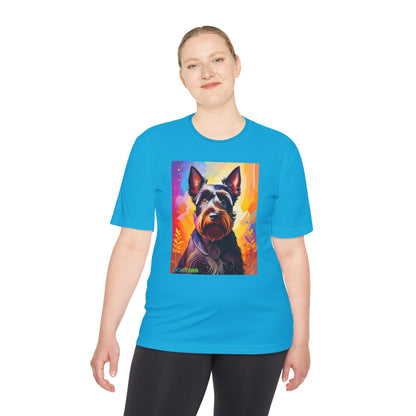 Pup Art Canvas Unisex Moisture Wicking Tee (Scottish Terrier)