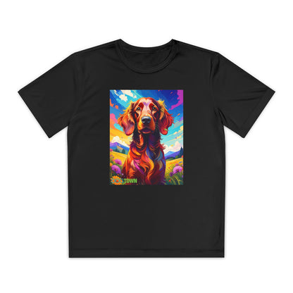 Pup Art Canvas - Kid's Sport Short Sleeve Tee (Irish Setter)