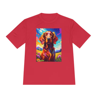 Pup Art Canvas Unisex Moisture Wicking Tee (Irish Setter)