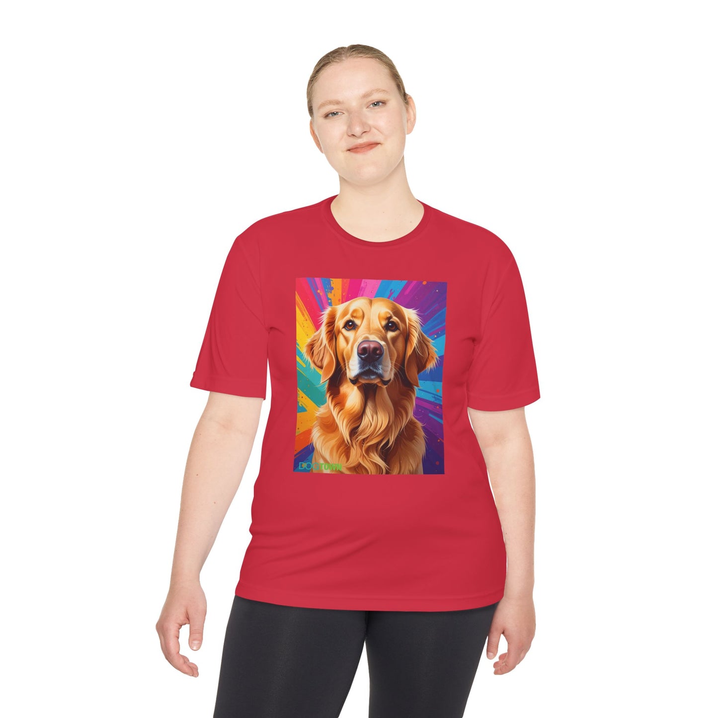 Pup Art Canvas Unisex Moisture Wicking Tee (Golden Retriever)