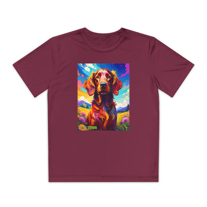 Pup Art Canvas - Kid's Sport Short Sleeve Tee (Irish Setter)