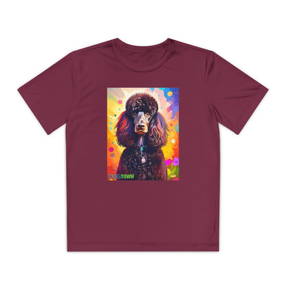Pup Art Canvas - Kid's Sport Short Sleeve Tee (Standard Poodle)