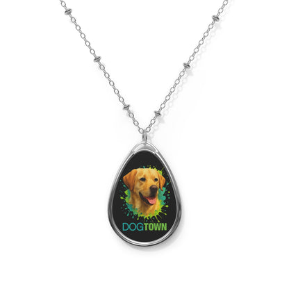 Dogtown Oval Necklace - Yellow Lab