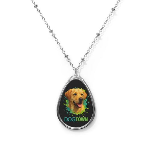 Dogtown Oval Necklace - Yellow Lab