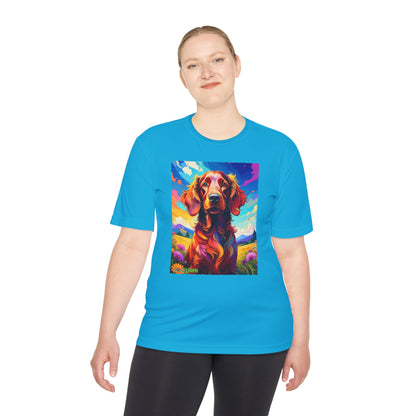 Pup Art Canvas Unisex Moisture Wicking Tee (Irish Setter)