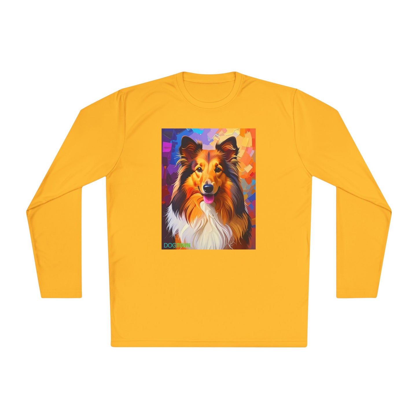 Pup Art Canvas Sport Long Sleeve Tee (Sheltie)