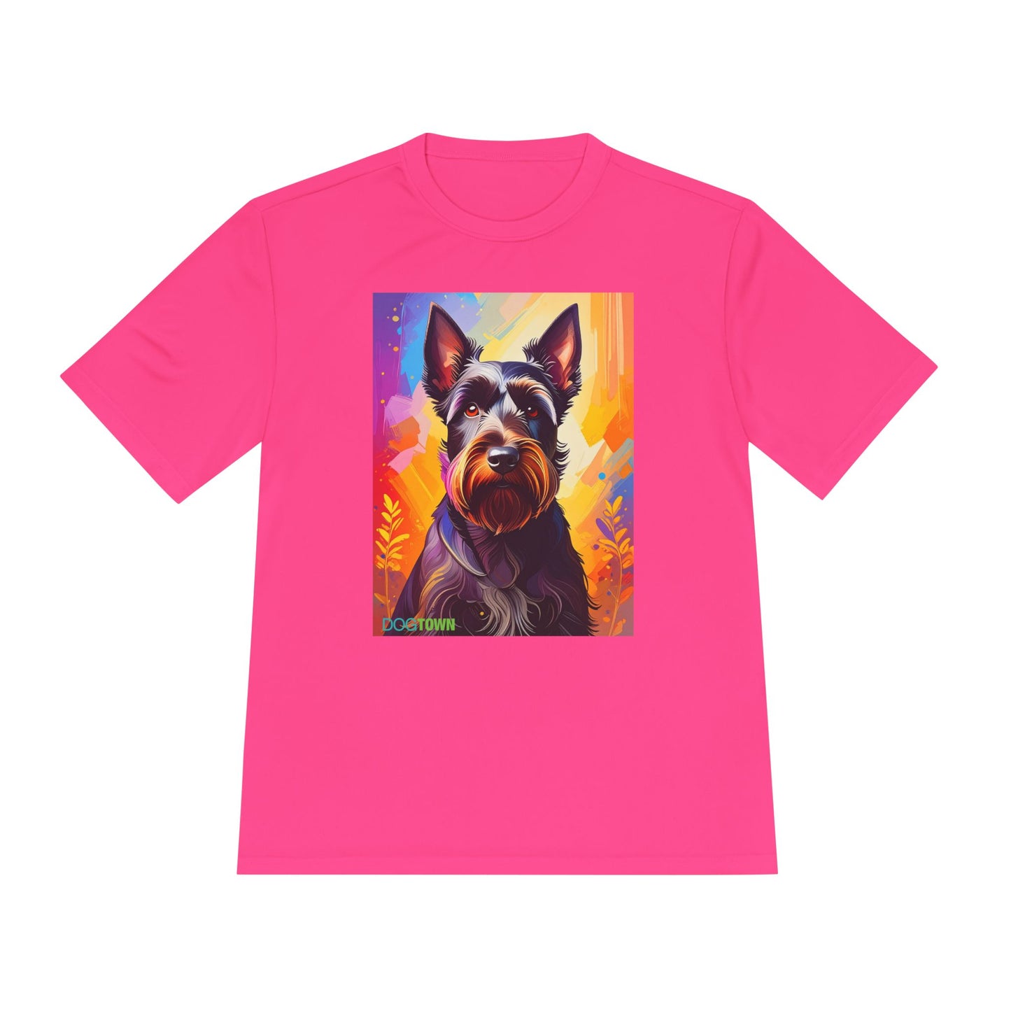 Pup Art Canvas Unisex Moisture Wicking Tee (Scottish Terrier)