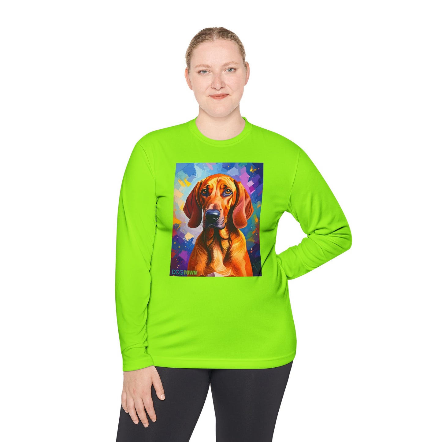 Pup Art Canvas Sport Long Sleeve Tee (Redbone Coonhound)