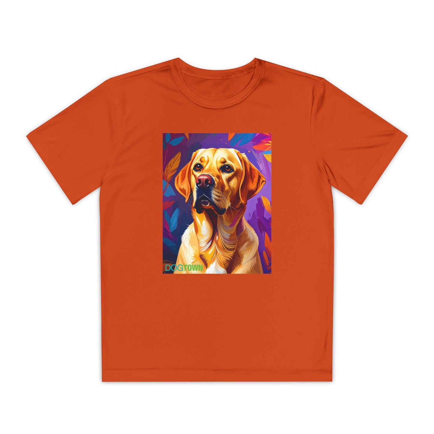 Pup Art Canvas - Kid's Sport Short Sleeve Tee (Yellow Lab)
