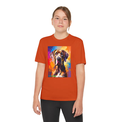 Pup Art Canvas - Kid's Sport Short Sleeve Tee (Great Dane)