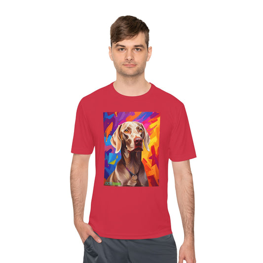 Pup Art Canvas Unisex Moisture Wicking Tee (Weimaraner)