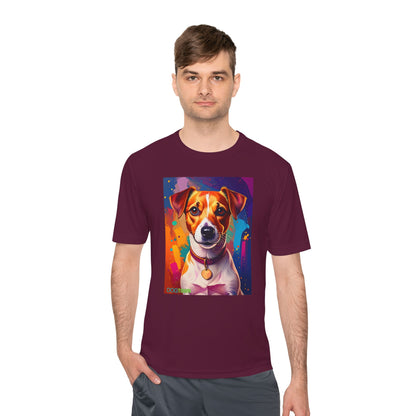 Pup Art Canvas Unisex Moisture Wicking Tee (Jack Russell Terrier)