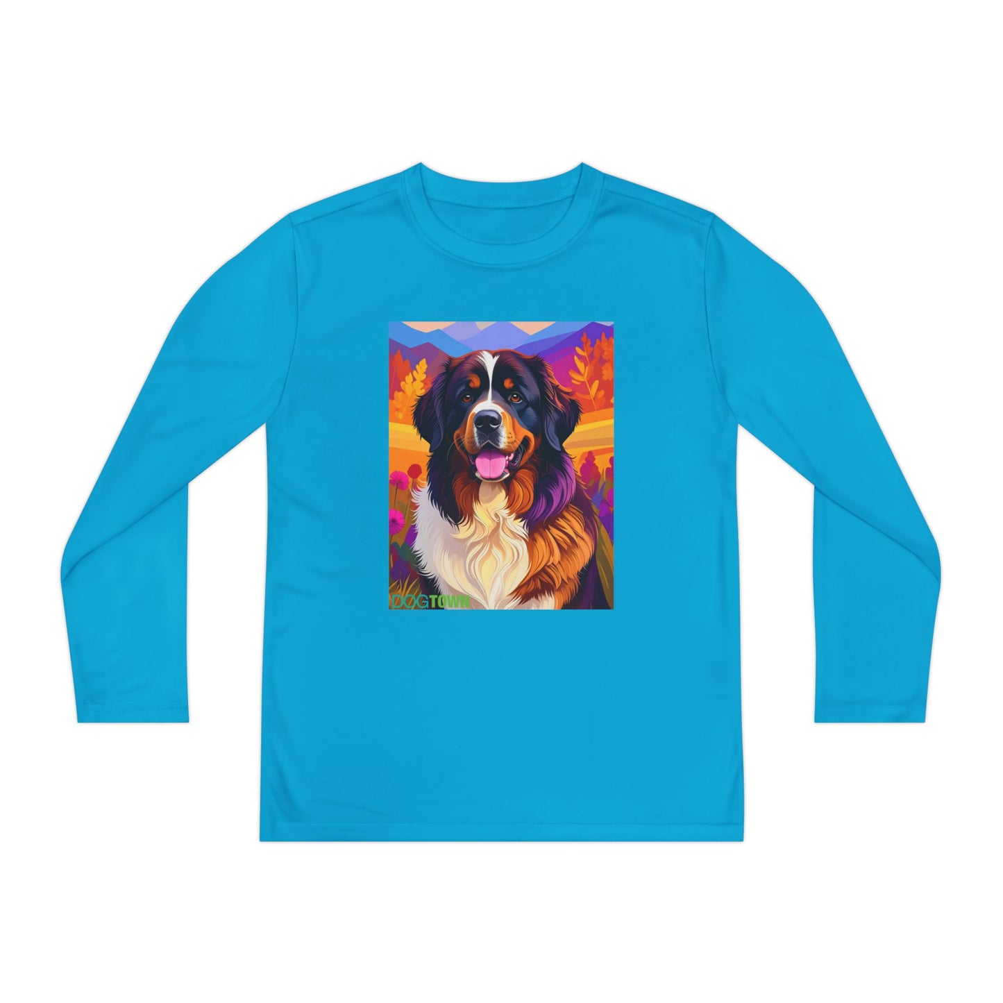 Pup Art Canvas - Kid's Sport Long Sleeve Tee (Bernese Mountain Dog)
