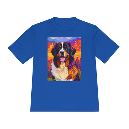 Pup Art Canvas Unisex Moisture Wicking Tee (Bernese Mountain Dog)