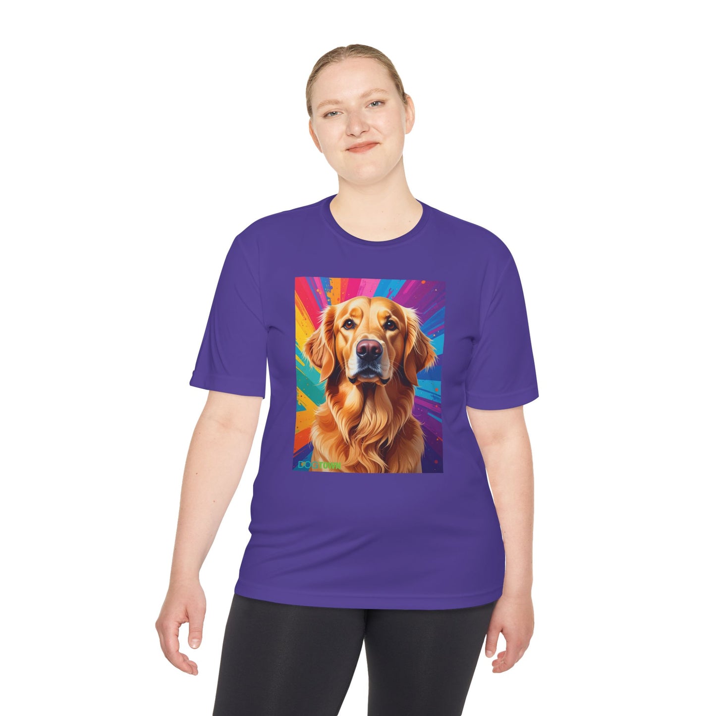 Pup Art Canvas Unisex Moisture Wicking Tee (Golden Retriever)