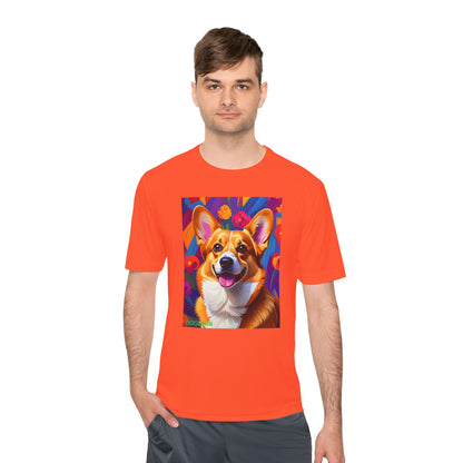 Pup Art Canvas Unisex Moisture Wicking Tee (Corgi)