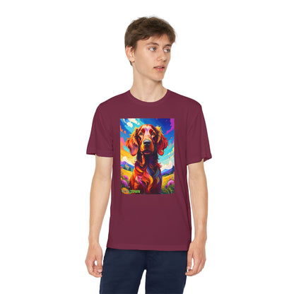 Pup Art Canvas - Kid's Sport Short Sleeve Tee (Irish Setter)