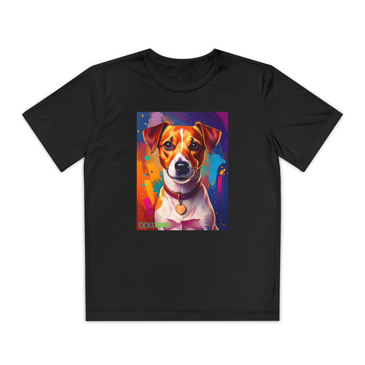 Pup Art Canvas - Kid's Sport Short Sleeve Tee (Jack Russell Terrier)
