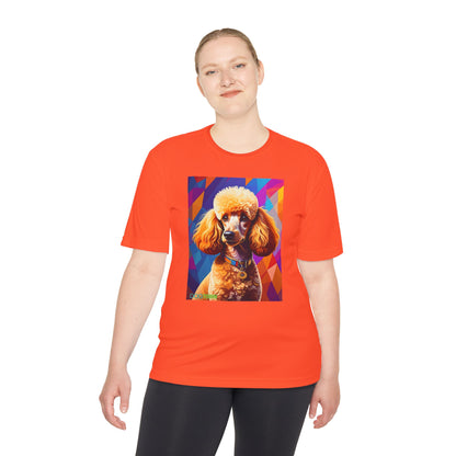 Pup Art Canvas Unisex Moisture Wicking Tee (Mini Poodle)