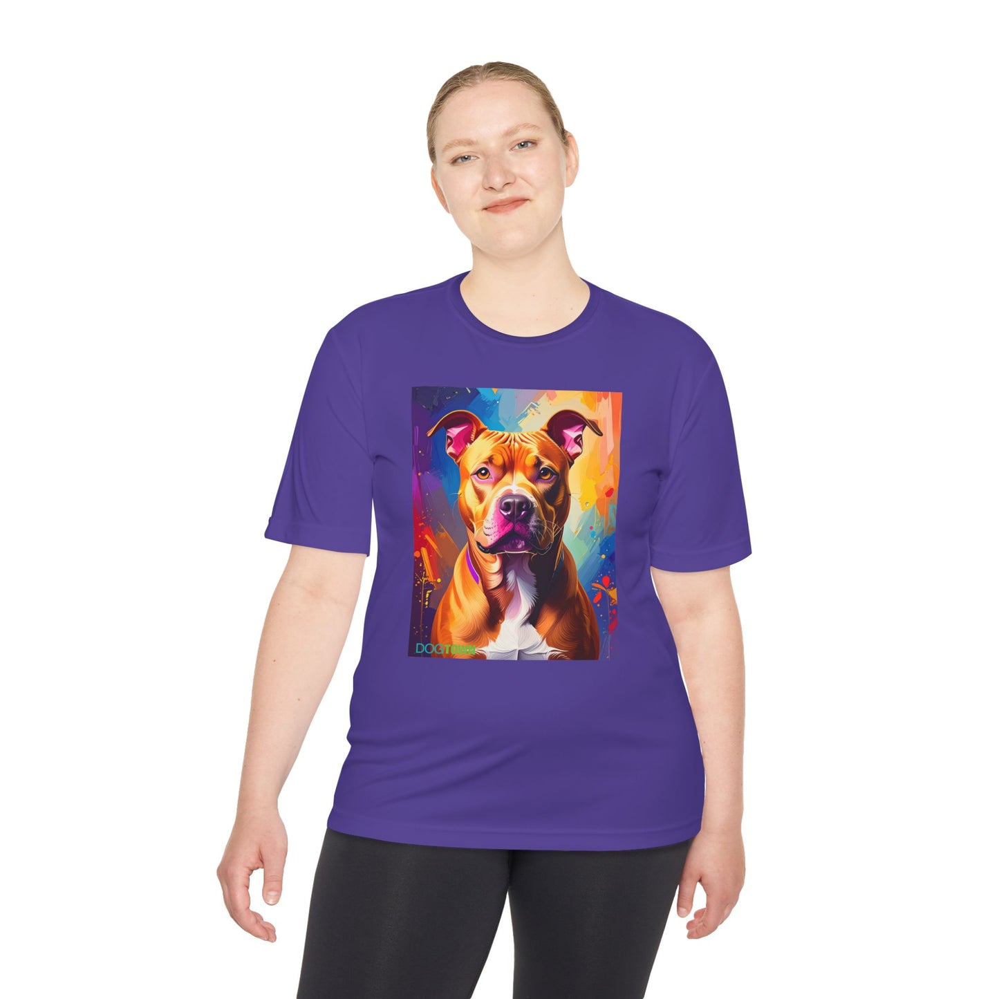 Pup Art Canvas Unisex Moisture Wicking Tee (Pit Bull)