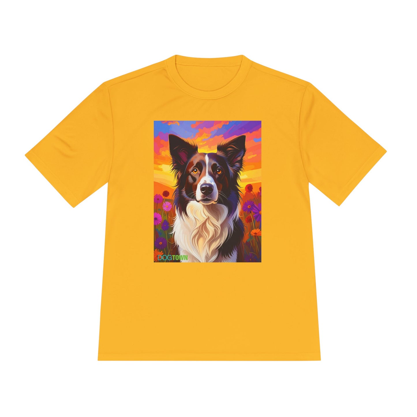 Pup Art Canvas Unisex Moisture Wicking Tee (Border Collie)