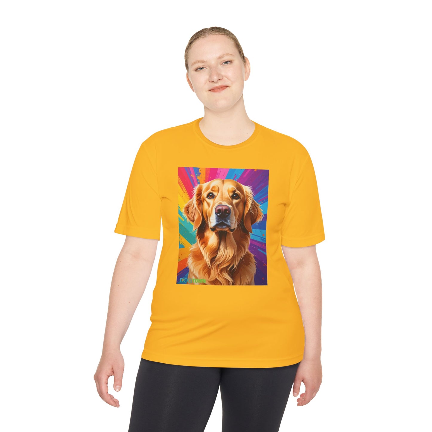 Pup Art Canvas Unisex Moisture Wicking Tee (Golden Retriever)