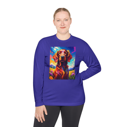 Pup Art Canvas Sport Long Sleeve Tee (Irish Setter)