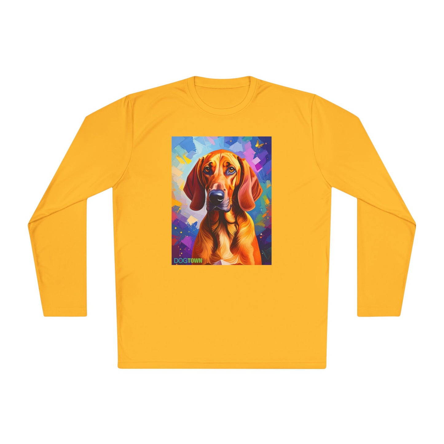 Pup Art Canvas Sport Long Sleeve Tee (Redbone Coonhound)