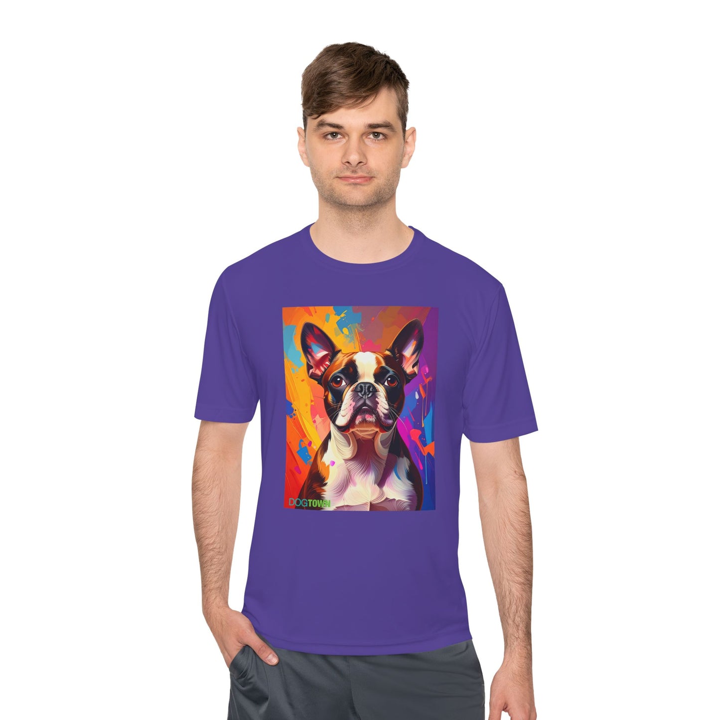 Pup Art Canvas Unisex Moisture Wicking Tee (Boston Terrier)