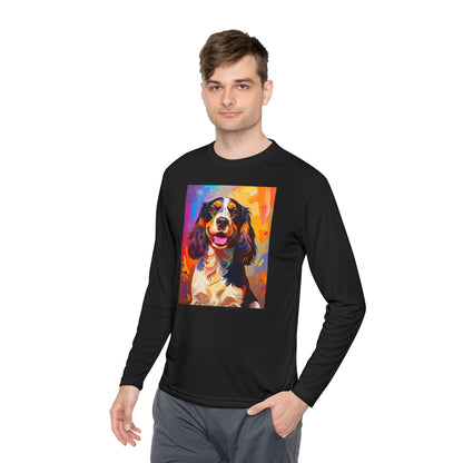 Pup Art Canvas Sport Long Sleeve Tee (English Springer Spaniel - 1)