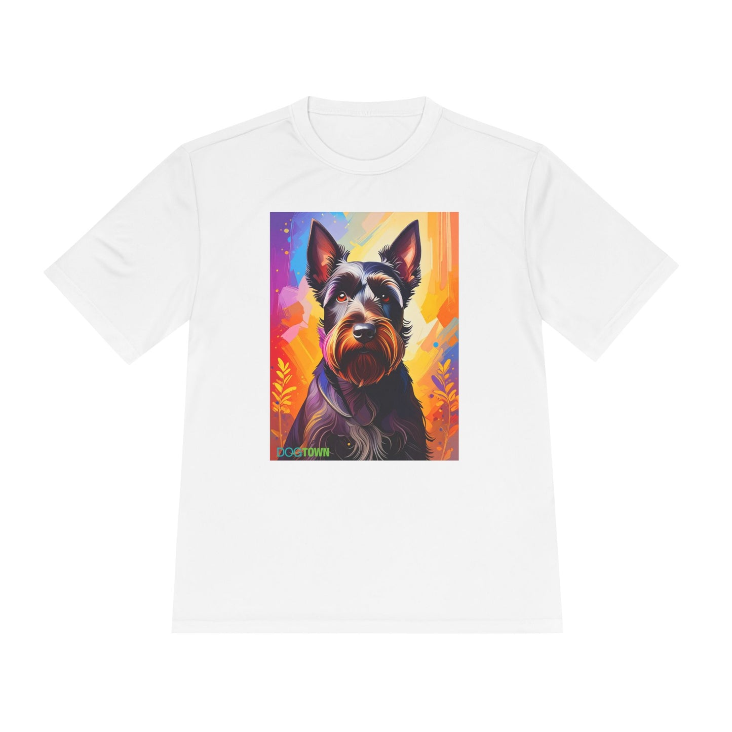 Pup Art Canvas Unisex Moisture Wicking Tee (Scottish Terrier)