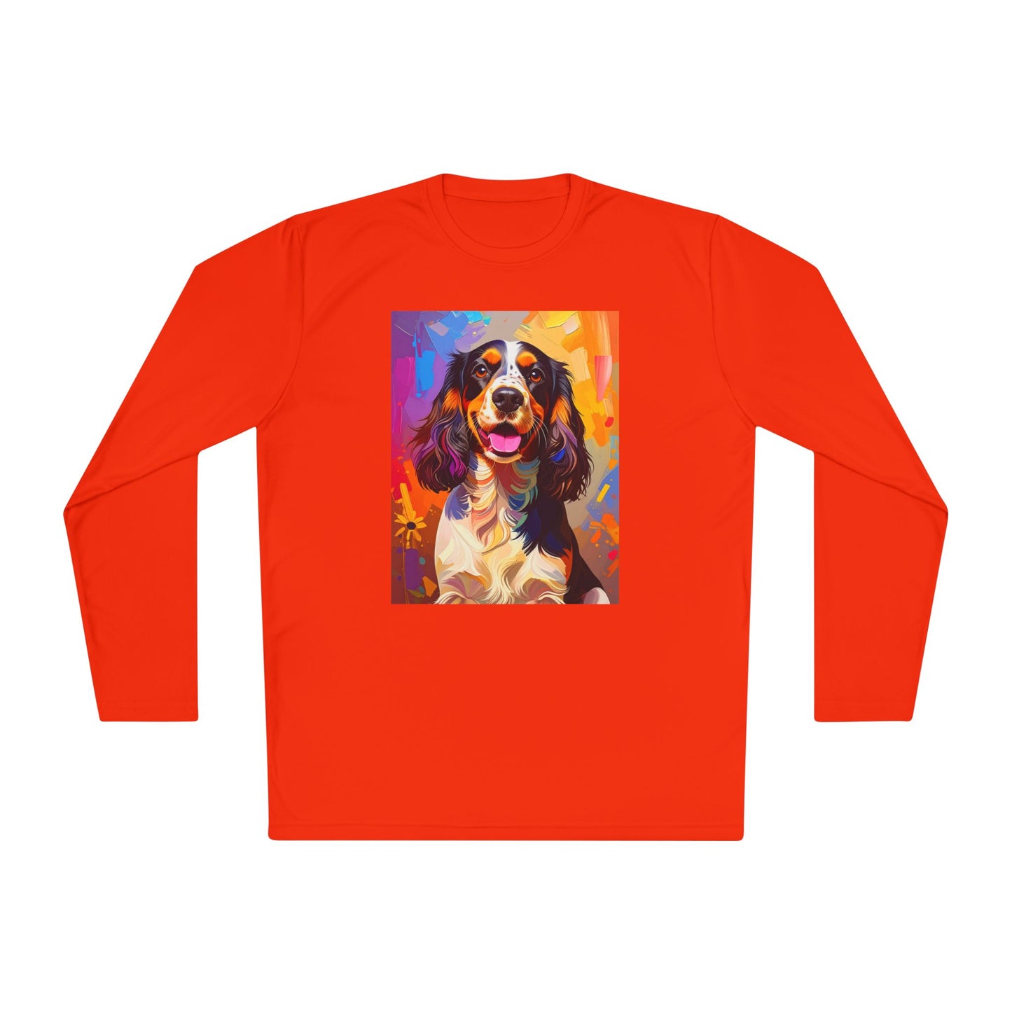 Pup Art Canvas Sport Long Sleeve Tee (English Springer Spaniel - 1)