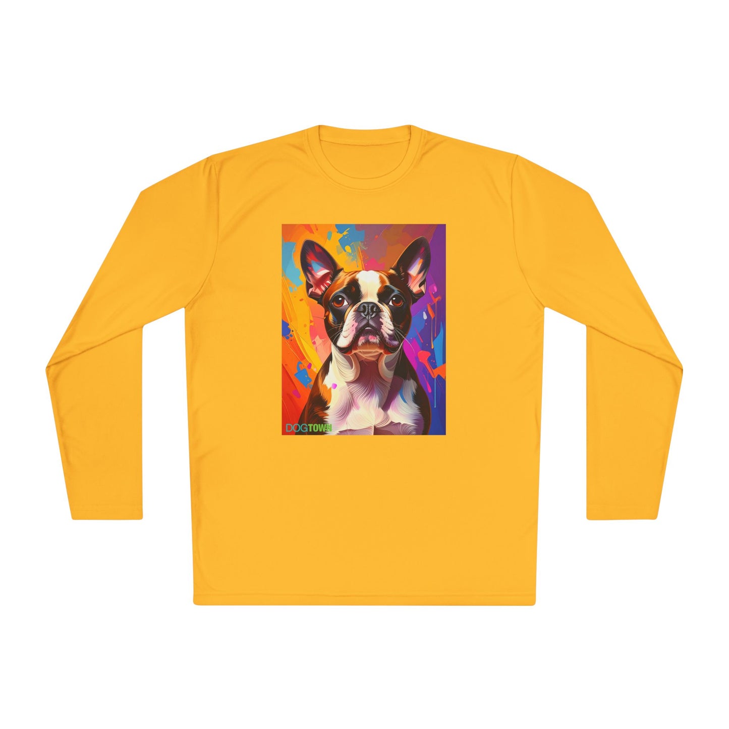 Pup Art Canvas Sport Long Sleeve Tee (Boston Terrier)