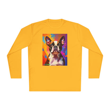 Pup Art Canvas Sport Long Sleeve Tee (Boston Terrier)