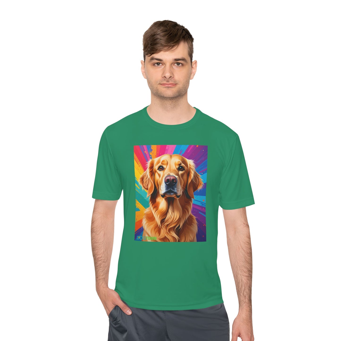 Pup Art Canvas Unisex Moisture Wicking Tee (Golden Retriever)