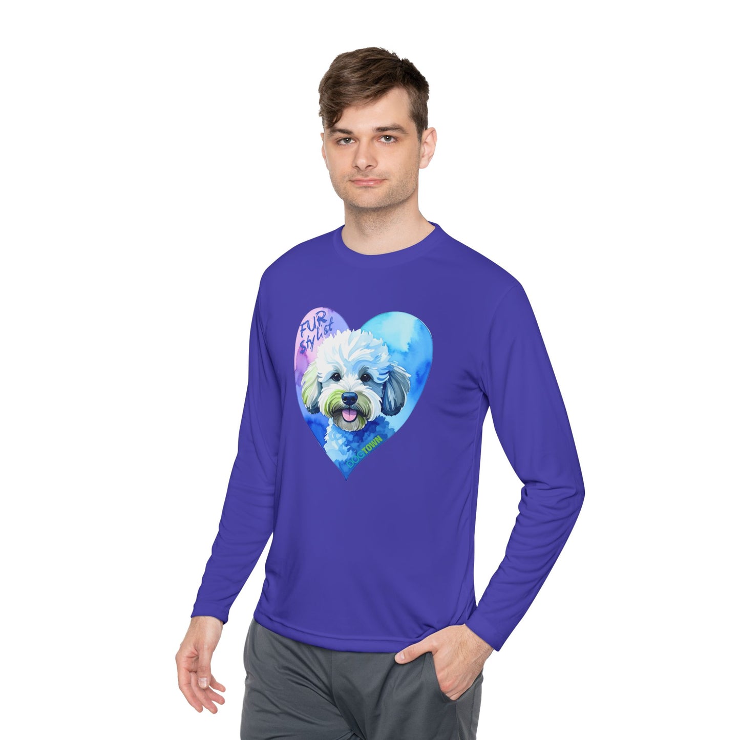 Dogtown Fur Stylist Groomer Long Sleeve Shirt (Doodle with Heart)