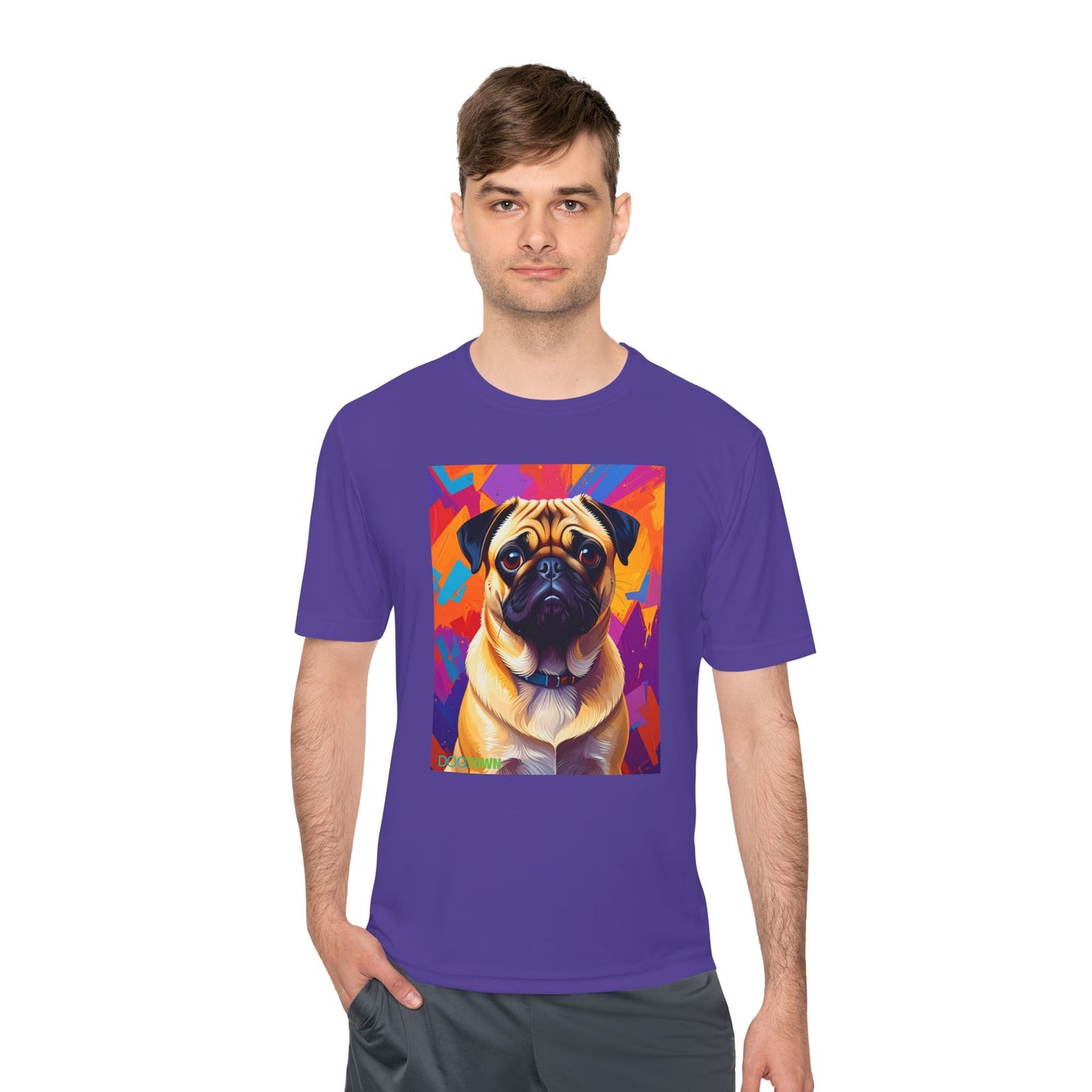 Pup Art Canvas Unisex Moisture Wicking Tee (Pug)