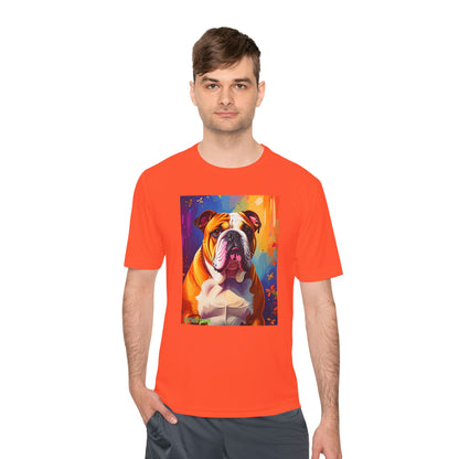 Pup Art Canvas Unisex Moisture Wicking Tee (English Bulldog)