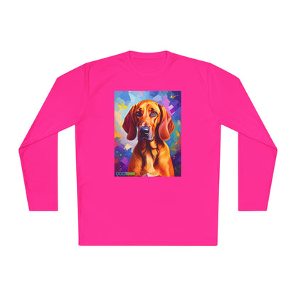 Pup Art Canvas Sport Long Sleeve Tee (Redbone Coonhound)