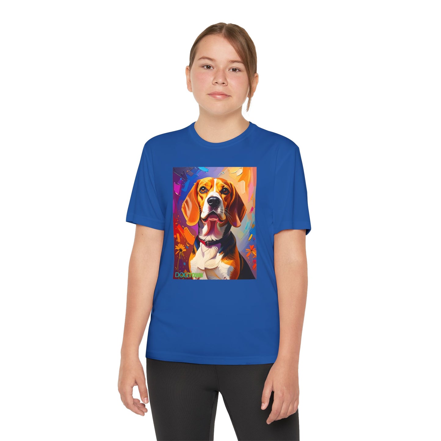 Pup Art Canvas - Kid's Sport Short Sleeve Tee (Beagle)