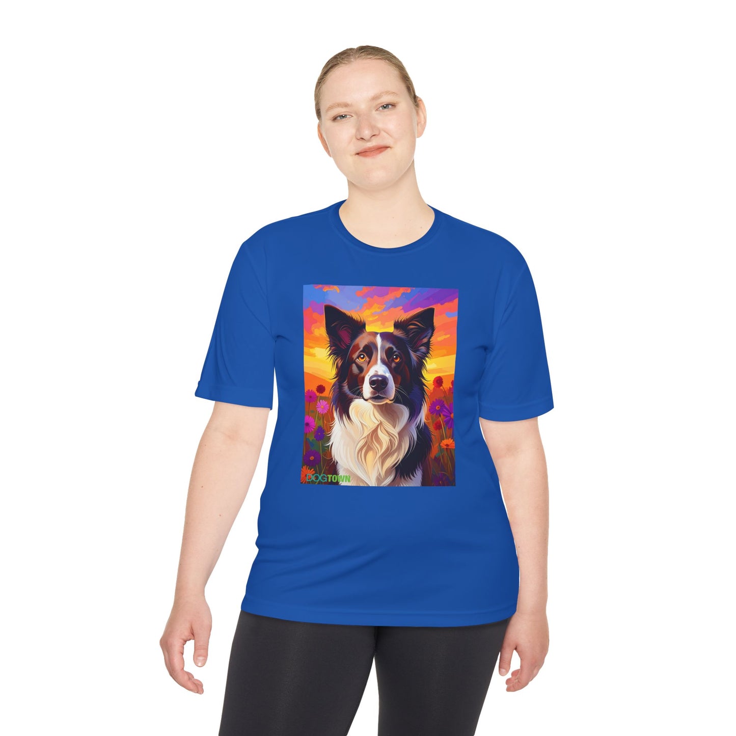 Pup Art Canvas Unisex Moisture Wicking Tee (Border Collie)