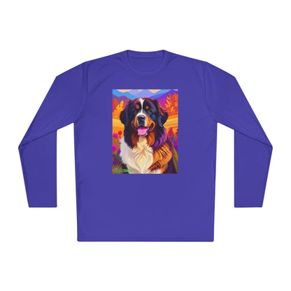Pup Art Canvas Sport Long Sleeve Tee (Bernese Mountain Dog)