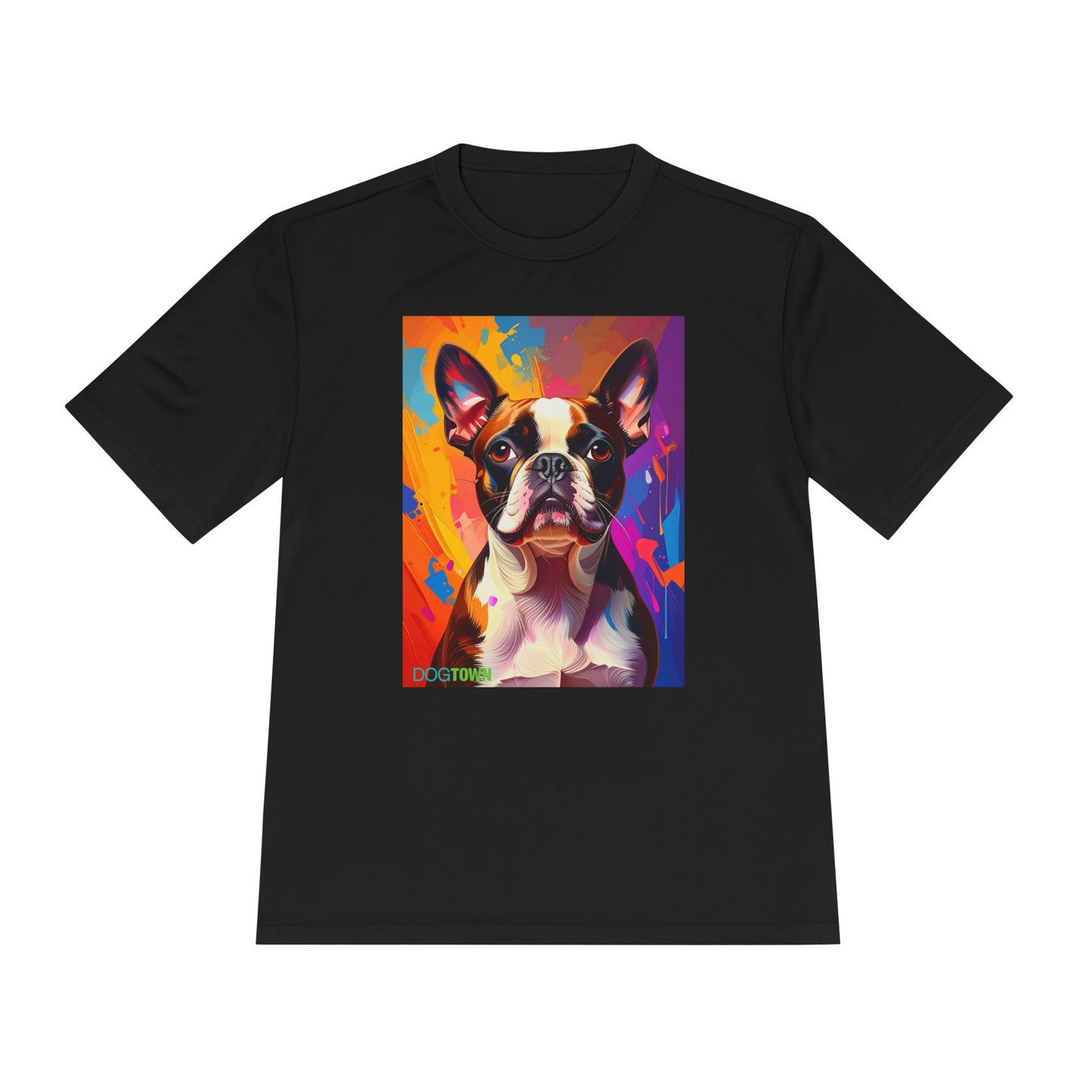 Pup Art Canvas Unisex Moisture Wicking Tee (Boston Terrier)