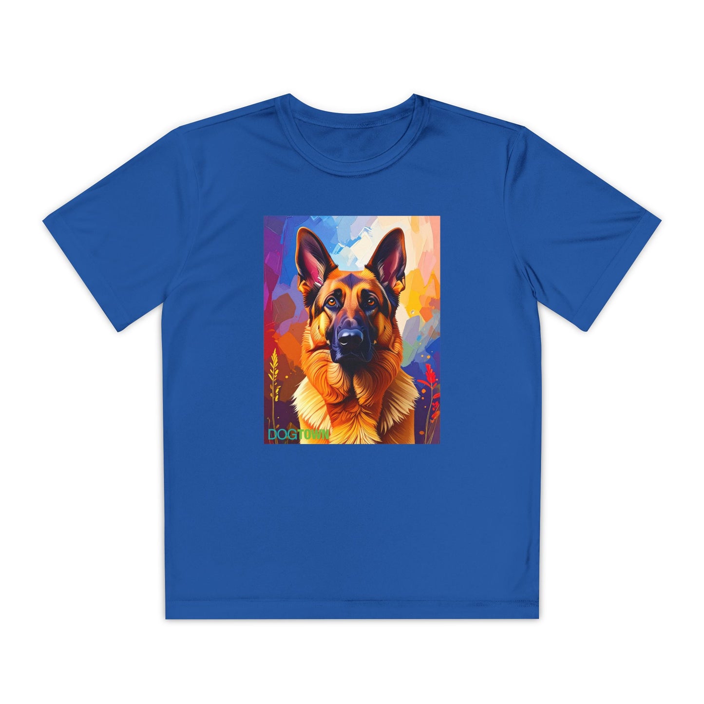 Pup Art Canvas - Kid's Sport Short Sleeve Tee (German Shepherd)