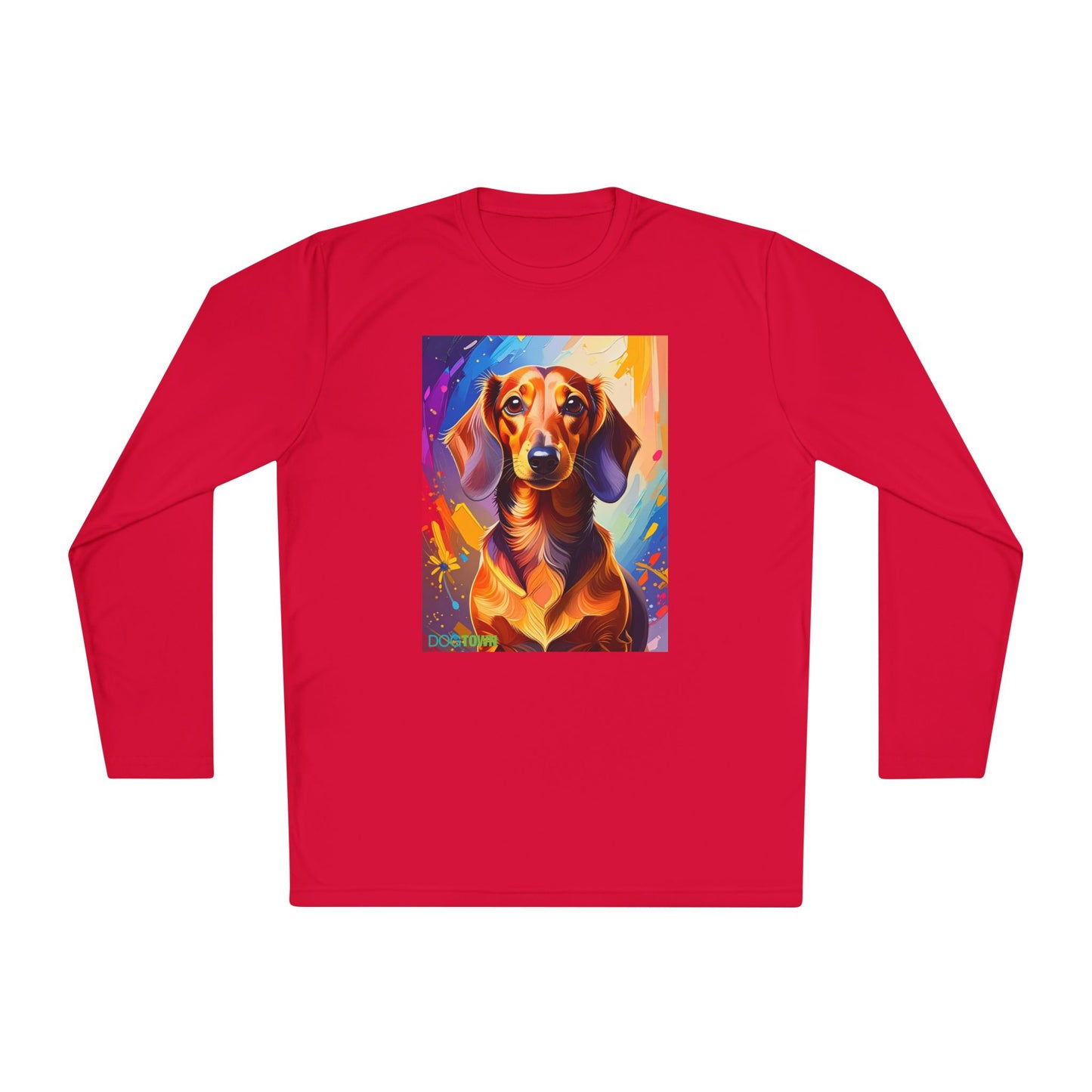 Pup Art Canvas Sport Long Sleeve Tee (Dachshund)