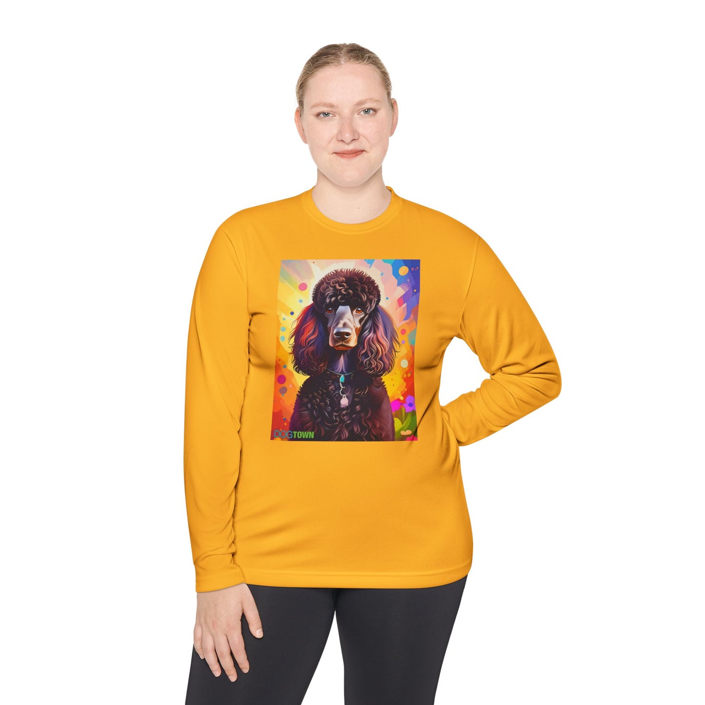 Pup Art Canvas Sport Long Sleeve Tee (Poodle Standard)
