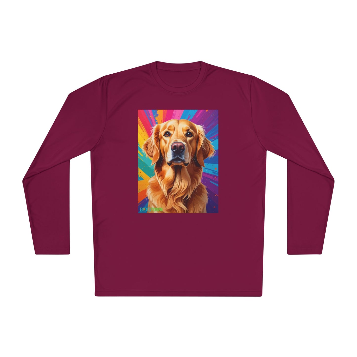 Pup Art Canvas Sport Long Sleeve Tee (Golden Retriever)