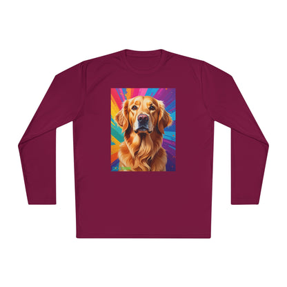 Pup Art Canvas Sport Long Sleeve Tee (Golden Retriever)