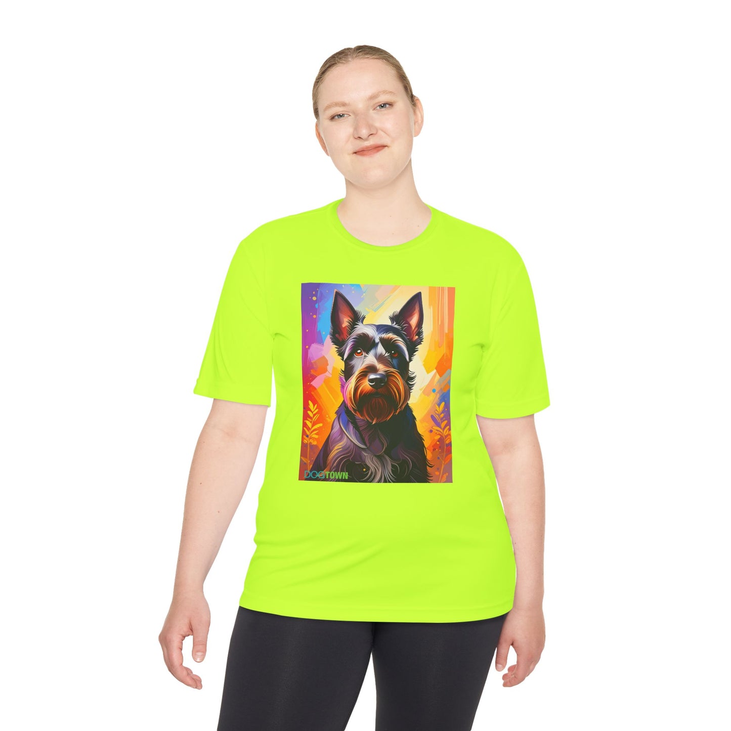 Pup Art Canvas Unisex Moisture Wicking Tee (Scottish Terrier)