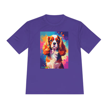 Pup Art Canvas Unisex Moisture Wicking Tee (Cavalier King Charles Spaniel)